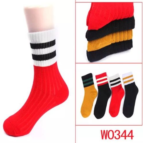 student striped autumn and winter fine and sparse cotton stockings middle and children‘s socks