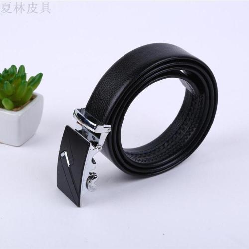 men‘s leather belt men‘s leather automatic buckle cowhide belt all-match young and middle-aged business casual fashion pants belt