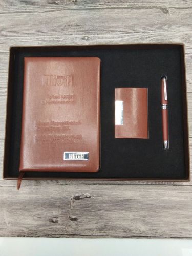 notebook + business card case + metal ballpoint pen