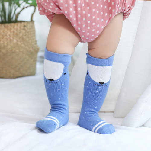 cartoon children‘s socks cotton autumn and winter thickened boy girl baby middle tube cotton socks non-slip socks with non-slip rubber soles wholesale
