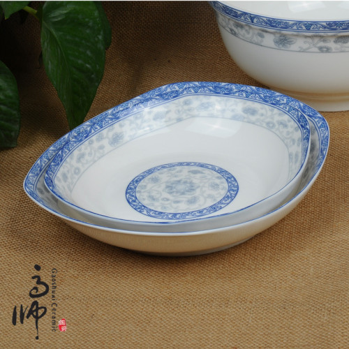 New Bone Powder Bone China Boat Plate Irregular Chinese Ceramic Plate processable Customized Wholesale Supply 