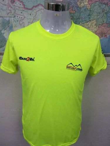 Moisture Wicking Quick-Drying Fluorescent Green T-shirt Smooth Soft Comfortable Breathable Sports Advertising Shirt