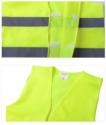 Factory Direct Sales Velcro Reflective Vest Cleaning Sanitation Traffic Safety Work Clothes Printable Logo 