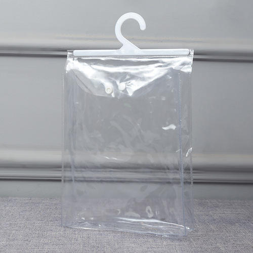manufacturer customized three-dimensional hook pvc transparent bags underwear film plastic bag silk screen printing logo clothing buggy bag