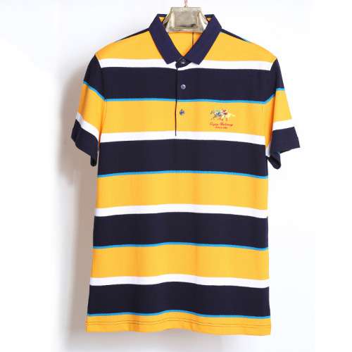 customized high-end business striped polo shirt short-sleeved work clothes advertising shirt t-shirt