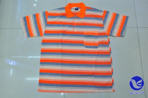 polo golf uniform men‘s short-sleeved t-shirt golf sportswear horizontal stripes customized