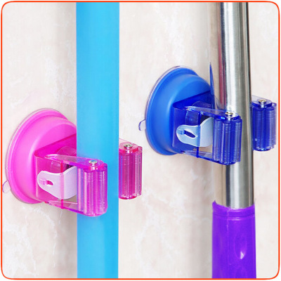 Multi-functional nail-free mop clip non - indentation strong suction cup type mop umbrella sundry storage rack