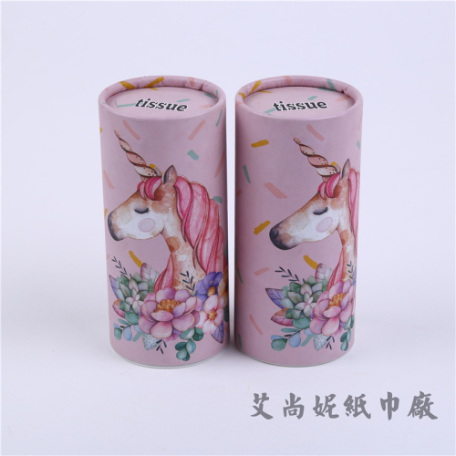Barrel Advertising Paper Extraction Customized Printable Logo Box Napkin Customized Advertising Cylinder Car Tissue 