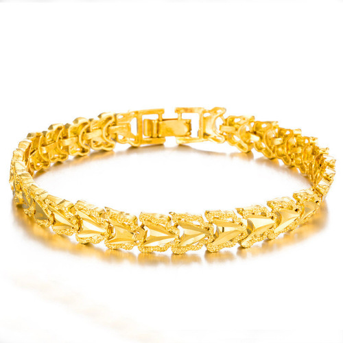 long-term gold reverse mold gold 8mm bracelet brass plated real gold bracelet women‘s gold bracelet korean style gold-plated bracelet