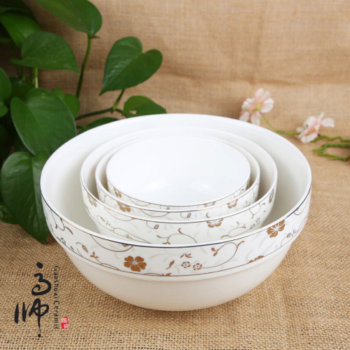 4.5/5/6/7/8 inch edge protection bowl ceramic bowl glazed flowers bone china sun island