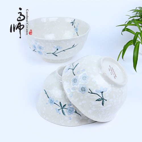 4.5-Inch/5-Inch/6-Inch Corner Bowl Ceramic Tableware Bowl Dish & Plate Snowflake Glaze Activity Gift Tableware Factory Wholesale