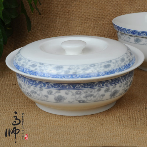 New Chaozhou Chinese New Style Ceramic Bowl Edge Protection Soup Pot Soup Pot Daily Small Commodity Department Store Wholesale
