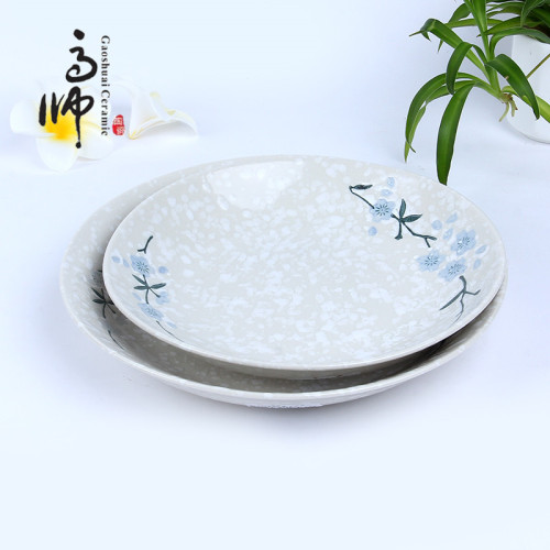 factory wholesale customized snowflake porcelain plate hotel restaurant exquisite ceramic tableware 7-inch 8-inch rice plate soup plate
