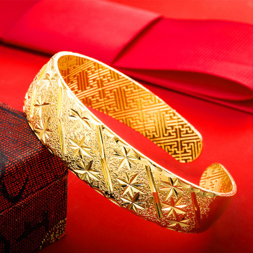 Vietnam Sand Gold Simulation European Coin Gold Women‘s Open Baifu Starry Bracelet Popular Jewelry Bracelet Ornament Bracelet 
