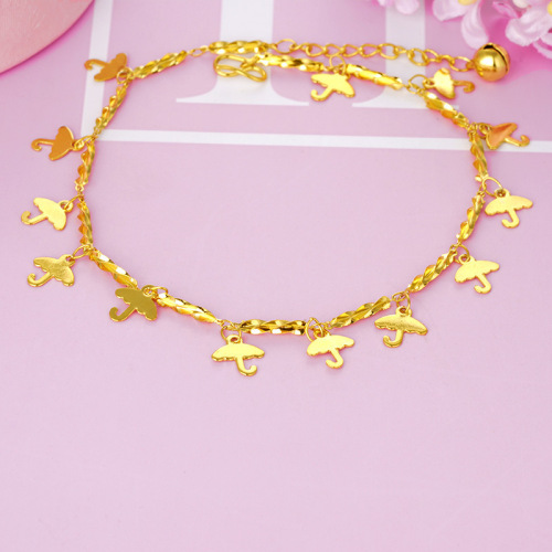 european gold new anklet women‘s gold korean style fashion bell anklet ornament gold plated foot ornaments women