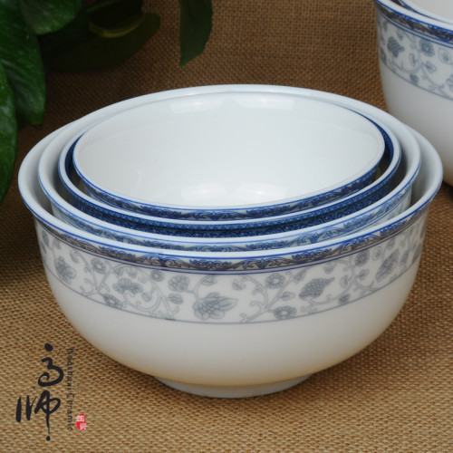 4.5/5/6/7/8-Inch European Bowl Blue and White Porcelain Bowl Korean Style Rice Bowl Bone Ceramic Bowl Gift Set