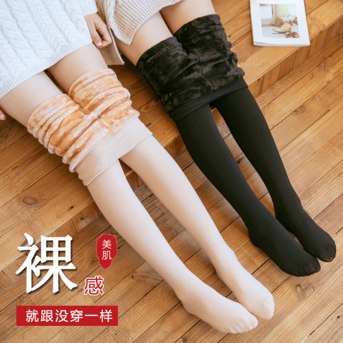 260g women‘s light leg artifact plus velvet thickening one-piece pants leggings socks outer wear step-on warm pants wholesale