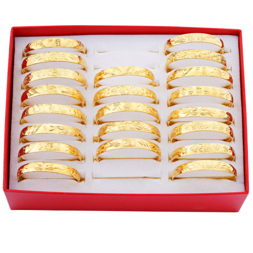 spot processing brass gold-plated bracelet 12mm10mm push-pull bracelet vietnam sand gold round belly bracelet