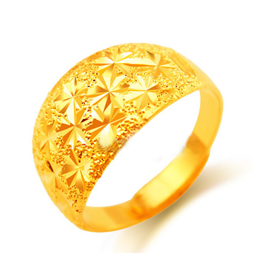 Extra Large Flash Sand Starry Ring Men‘s Ring Supply Fire Gold Accessories Gold Plated Men Ring Wholesale