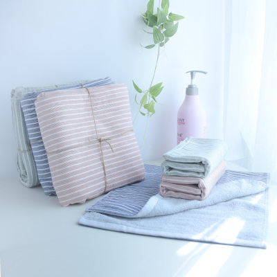  thin stripe gauze towel adult pure cotton towel manufacturer direct sale wholesale gift face towel