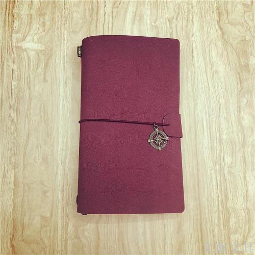 pu strap book travel hand book navigation diary multifunctional notepad with business card and transparent sealed pocket