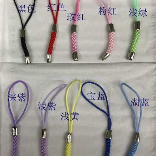 color mixed color black double clip mobile phone strap corn rope corn thread weaving lanyard diy mobile phone chain
