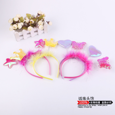 Entertainment and foreign trade star flower head button head hoops a number of optional can be customized new style