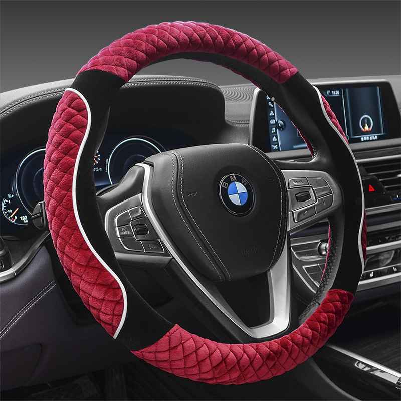 Plush steering wheel cover winter warm non - slip shock absorber gm steering wheel cover a Plush hai