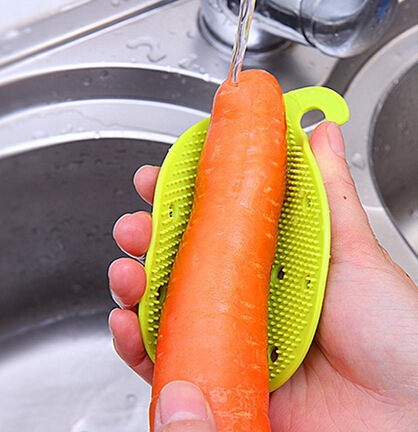 a3-3 creative home life colorful multifunctional fruit and vegetable cleaning brush heat insulation pad coaster