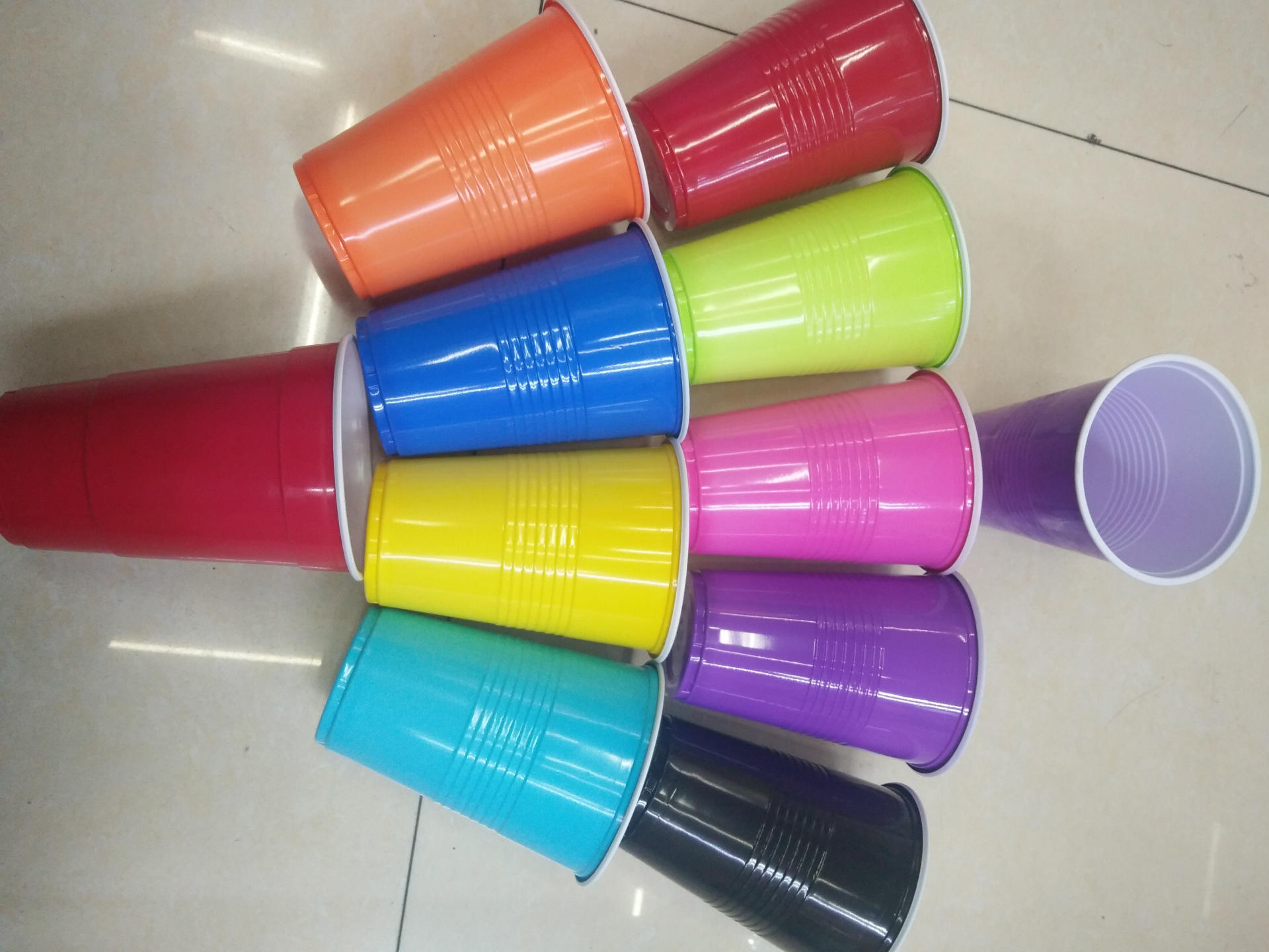 Supply Disposable Cup Plastic Cup Thickened TwoColor Plastic Cup 200ml