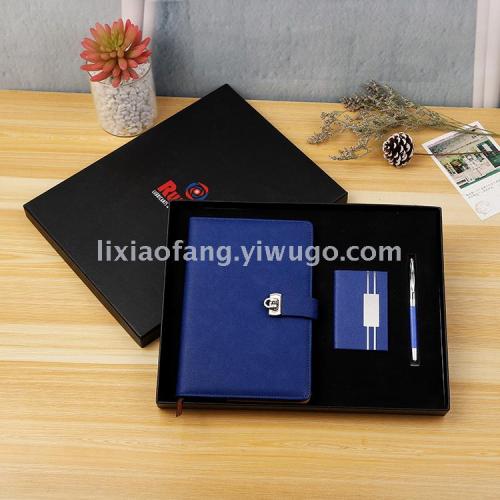 Factory Wholesale Business Office Notebook Pen Business Card Case Stationery Gift Set Gift Customization Company Logo