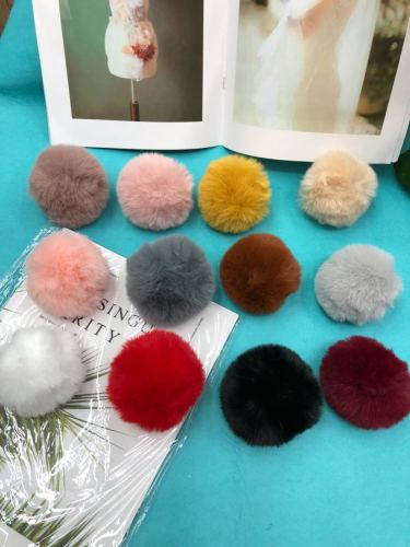 Popular Anti-Rex Rabbit Handmade 8cm Fur Ball， Our Shop Factory Direct Sales Wholesale High Quality and Low Price， Super Soft Feel