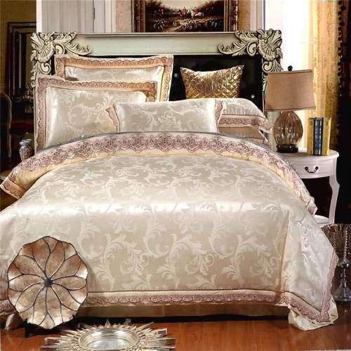 yiwu snow pigeon home textile tencel cotton satin jacquard three or four-piece wedding bedding set new