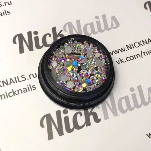 Nail Art Mixed Drill， japanese DIY Flat Diamond Size Multi-Color Mixed