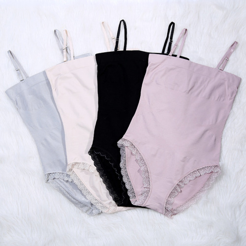 2018 spring and summer new women‘s underwear lace edge one-piece vest adjustable underwear women‘s one-piece delivery