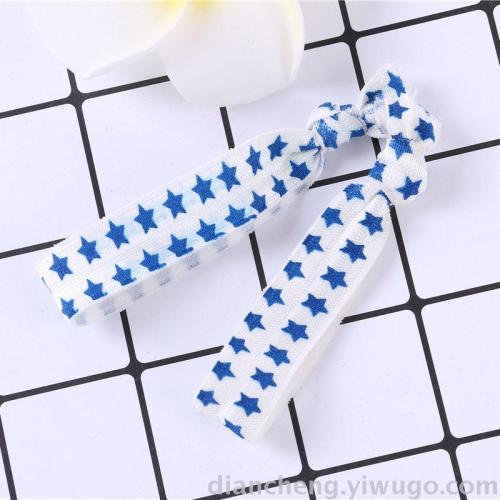 Five-Pointed Star Printing elastic Band Hair Rope Elastic Rubber Band Hair Band Accessories