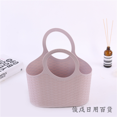 Plastic imitation rattan knitting plastic knitting receiving basket hand basket vegetable basket