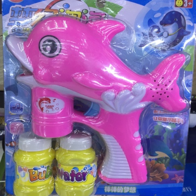 Wholesale bubble gun full automatic electric lighting music electric dolphin bubble gun foam continuous leakage