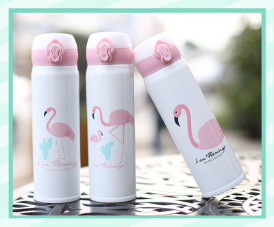Flamingo thermos cup stainless steel thermos cup children's thermos cup