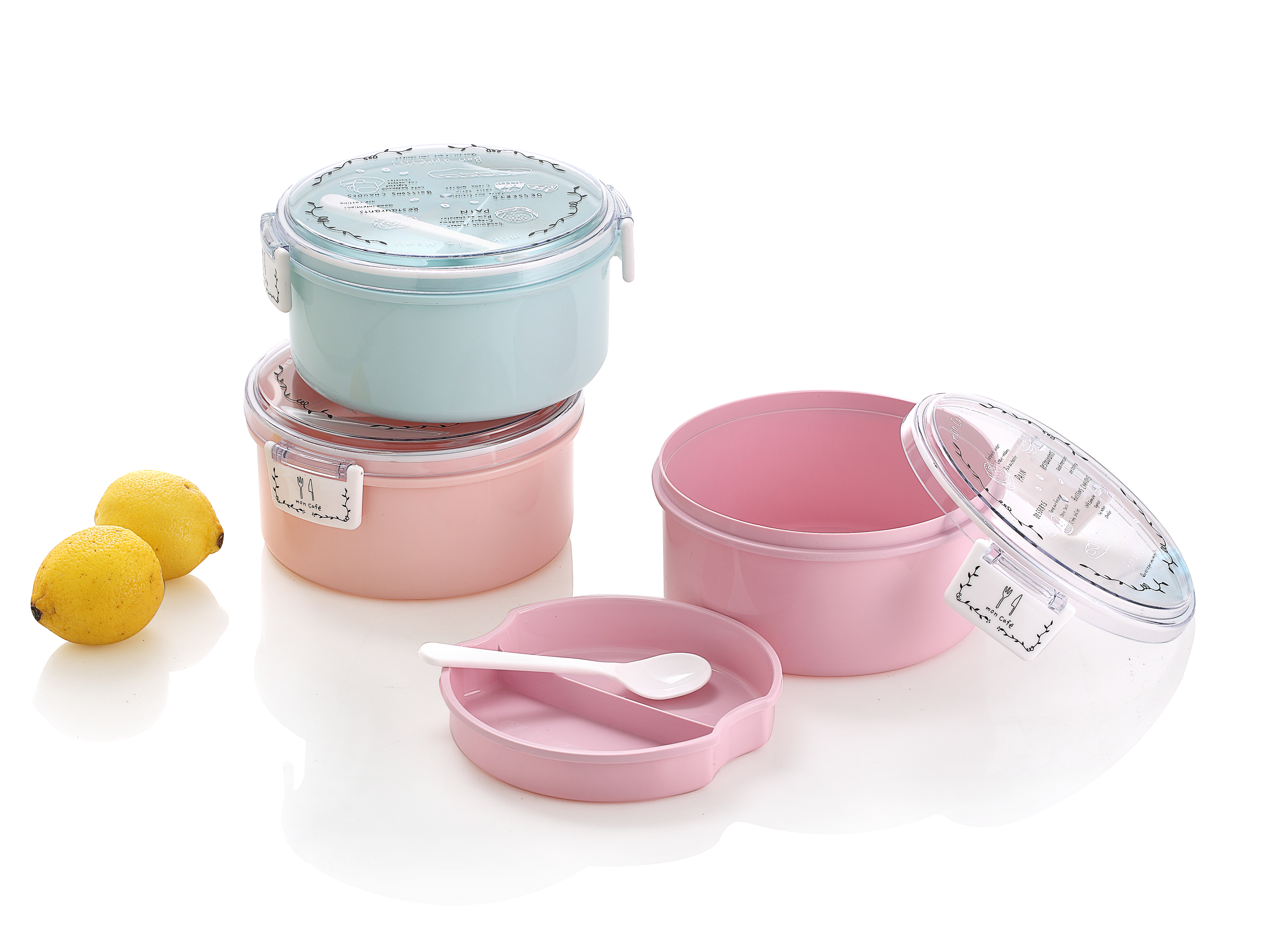 Supply 圆形饭盒简单耐用普通家用冰箱收纳盒食堂饭盒上班带饭饭盒