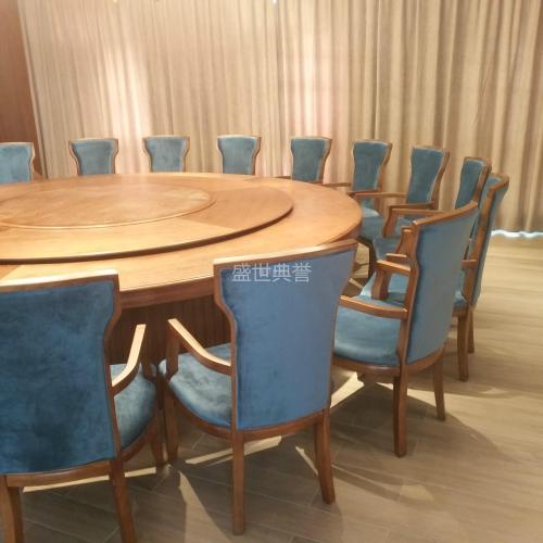 zhenjiang star hotel restaurant box solid wood electric dining table and chair new chinese style huipai solid wood chair