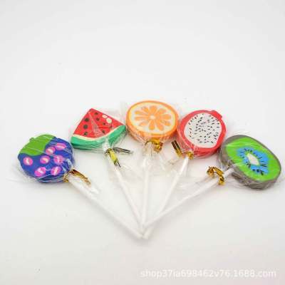 Fruit lollipop cartoon eraser custom children stationery student supplies