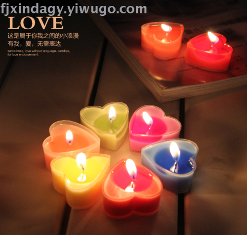 Wholesale Valentine‘s Day Exquisite PVC Boxed Heart-Shaped Aromatherapy Candle Scented Candle Romantic Proposal Tealight