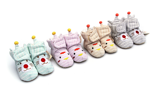 Snow Baby Winter Cotton Shoes Crown Cartoon Four-Color Colored Cotton 