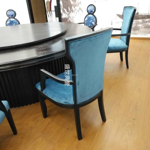 Wenzhou Star Hotel Box Solid Wood Furniture Customized Restaurant New Chinese Solid Wood Dining Table and Chair