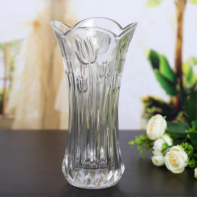 Wholesale 25cm color box high white material thickened European transparent glass vase water culture glass vase manufacturers direct sales