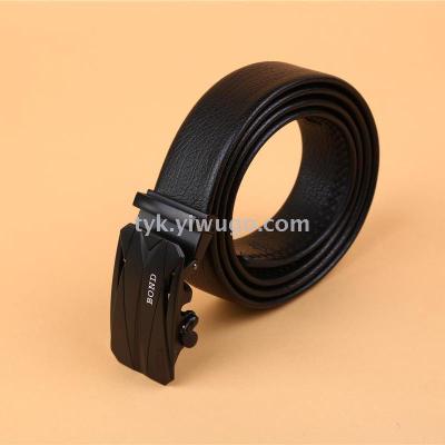 Leather belt for men. Youth leisure belt; Automatic buckle belt for men; Pure cowhide for middle-aged business belt