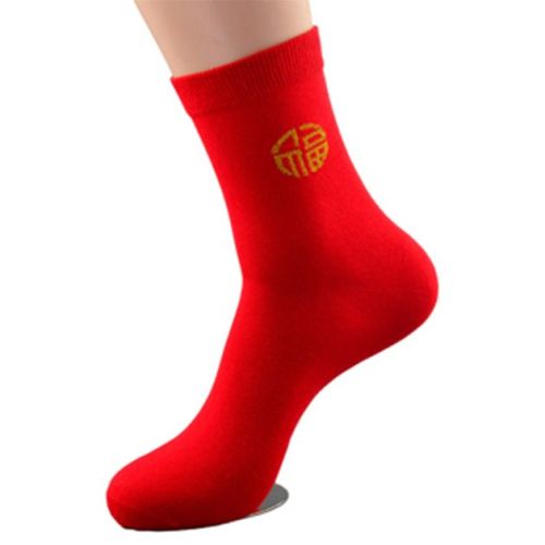 men and women cotton animal year stepping villain red blessing character mid-calf cotton socks