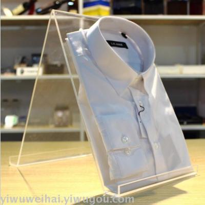 Yiwu weihai acrylic clothing display props shirt and trousers display rack v-shaped clothes display rack