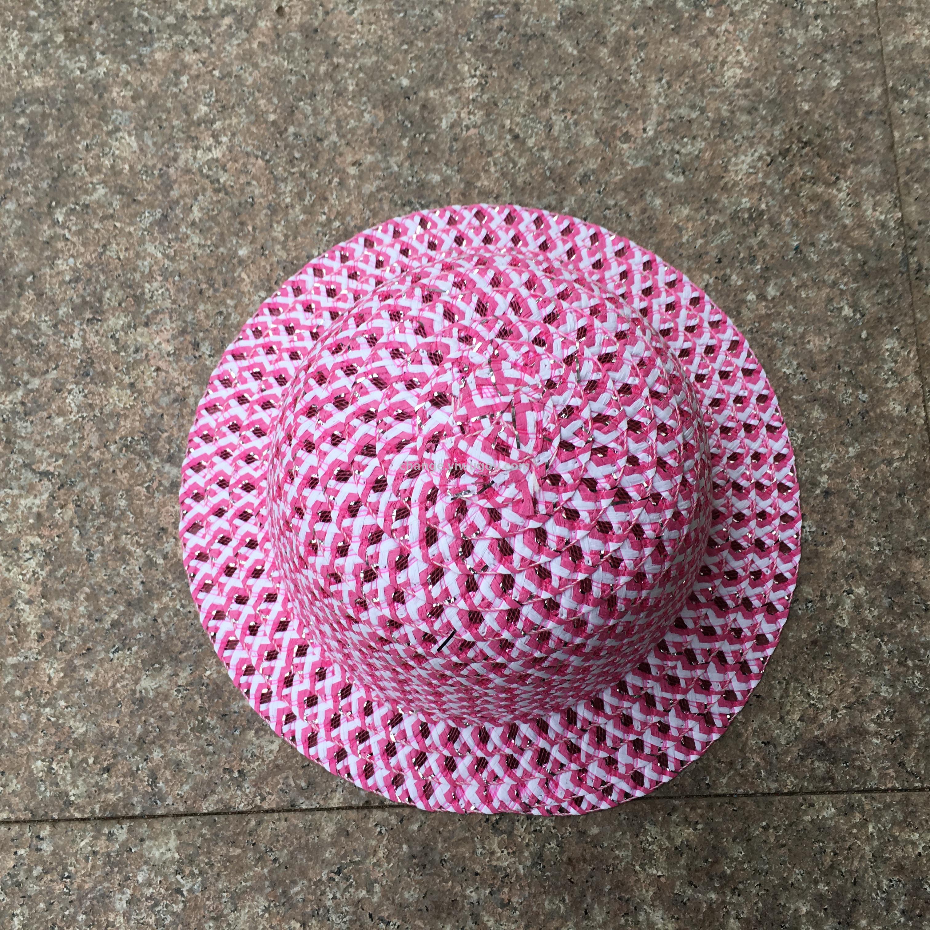 纸草编织童帽 可爱款 遮阳防晒帽子 儿童帽 纸辩裸帽